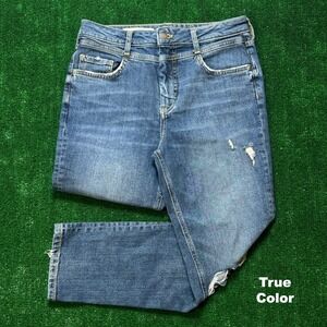PILCRO Jeans‎ Womens 29 Slim Boyfriend Midrise Denim Anthropologie Distressed